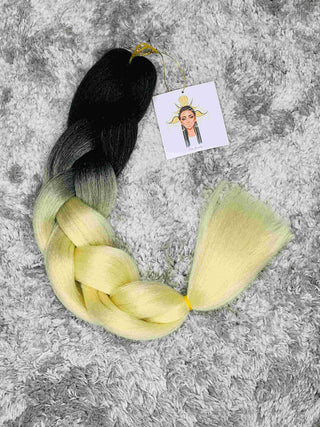 Blondie ombre braiding hair by Fula Beauty — dark roots melting into blonde
