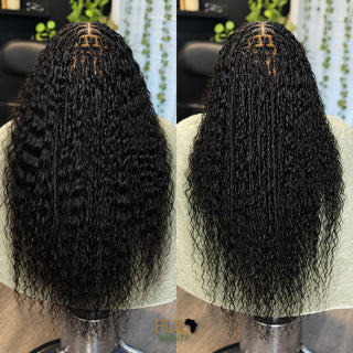 Wet & Wavy braided install, back view, Fula Beauty