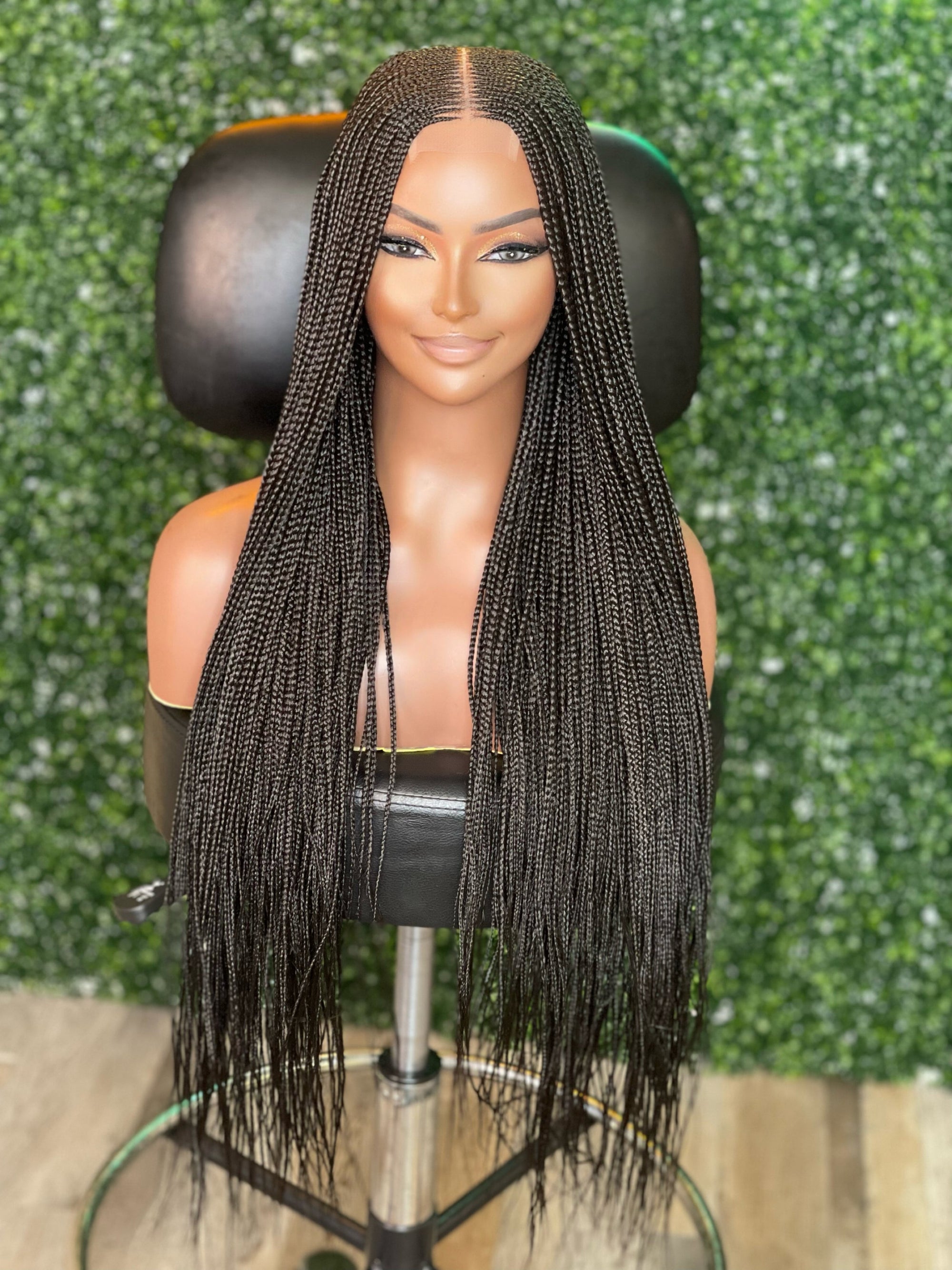 Black Tribal Middle Part Wig - Fula Beauty