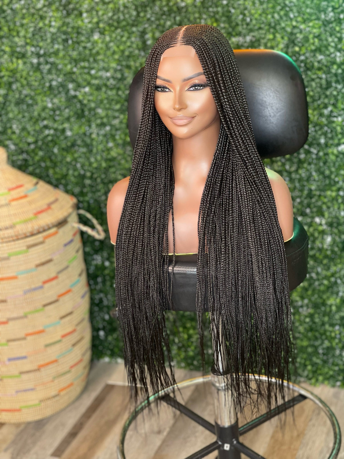 Black Tribal Middle Part Wig - Fula Beauty